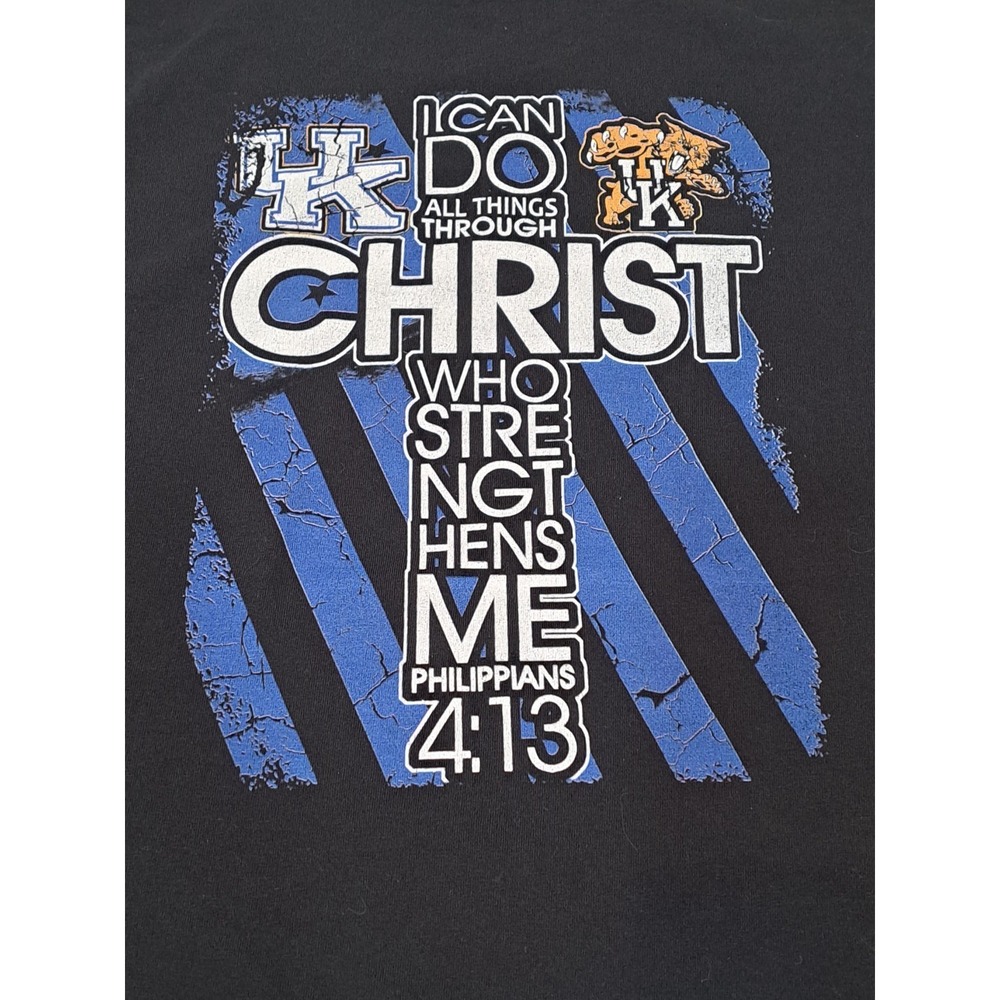 Vintage Ky Wildcats T Shirt Size XL Religious Jesus Tee I Can Do All Things